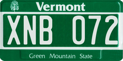 VT license plate XNB072