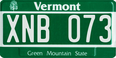 VT license plate XNB073