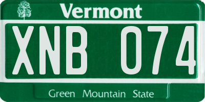 VT license plate XNB074