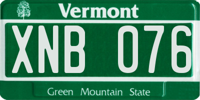 VT license plate XNB076