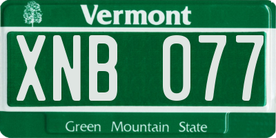 VT license plate XNB077