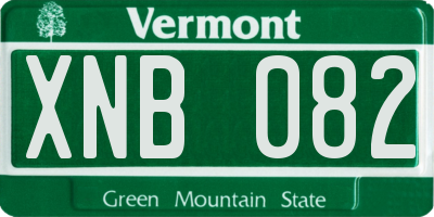 VT license plate XNB082