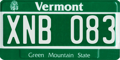 VT license plate XNB083