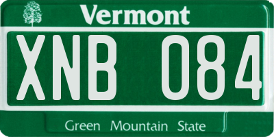 VT license plate XNB084
