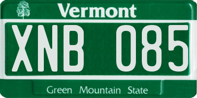 VT license plate XNB085