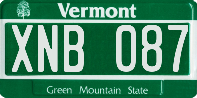 VT license plate XNB087