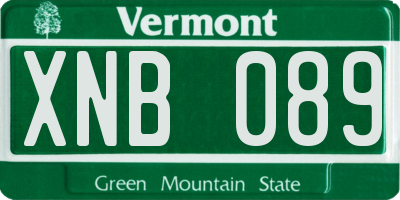 VT license plate XNB089