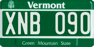 VT license plate XNB090