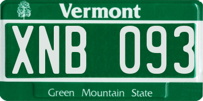 VT license plate XNB093
