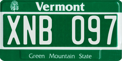 VT license plate XNB097