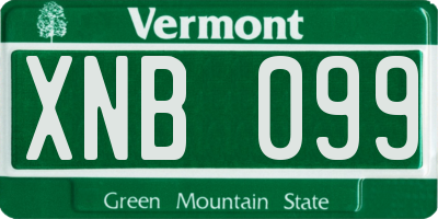 VT license plate XNB099