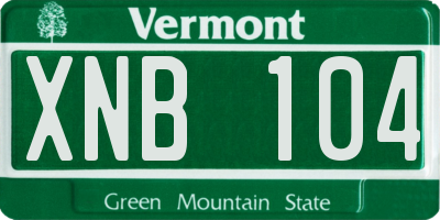 VT license plate XNB104