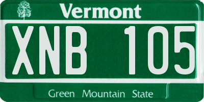 VT license plate XNB105
