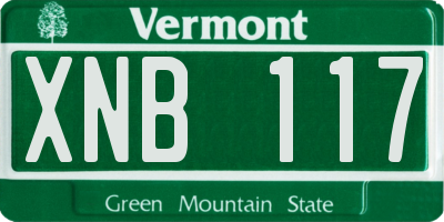 VT license plate XNB117