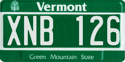 VT license plate XNB126