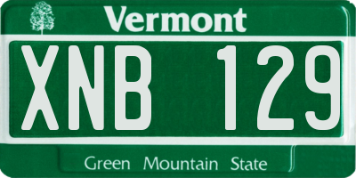 VT license plate XNB129