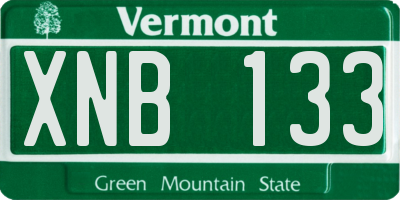 VT license plate XNB133