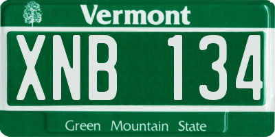 VT license plate XNB134