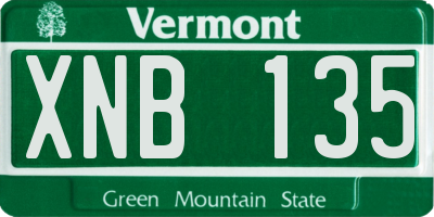 VT license plate XNB135