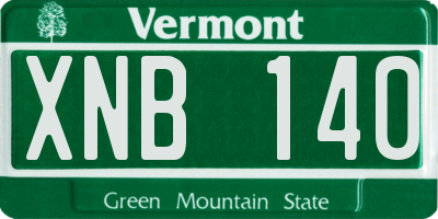 VT license plate XNB140