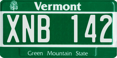 VT license plate XNB142