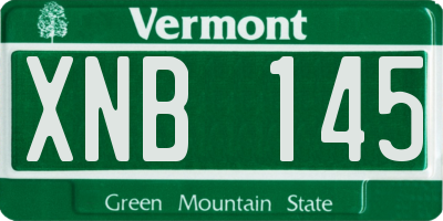 VT license plate XNB145