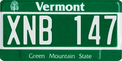 VT license plate XNB147