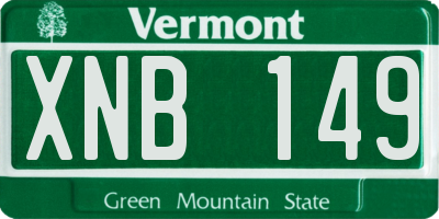 VT license plate XNB149