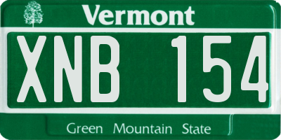 VT license plate XNB154