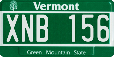 VT license plate XNB156