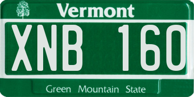 VT license plate XNB160