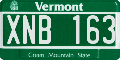 VT license plate XNB163
