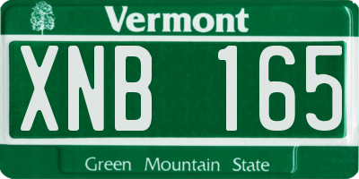 VT license plate XNB165