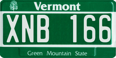 VT license plate XNB166