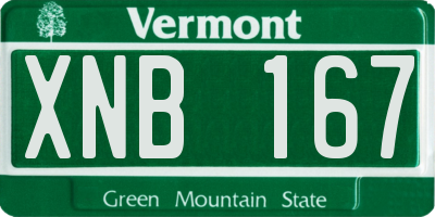 VT license plate XNB167