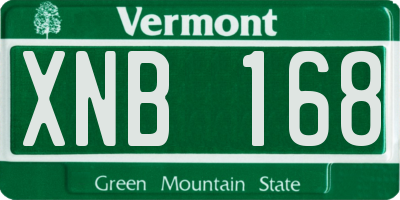VT license plate XNB168
