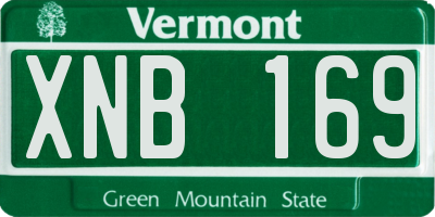 VT license plate XNB169