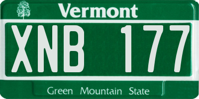 VT license plate XNB177