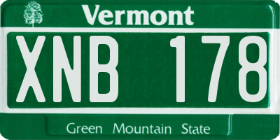 VT license plate XNB178