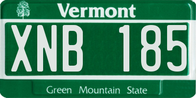 VT license plate XNB185
