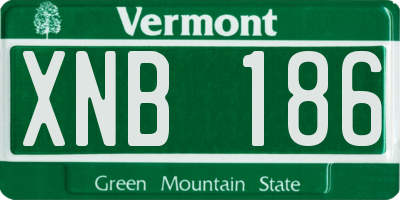VT license plate XNB186