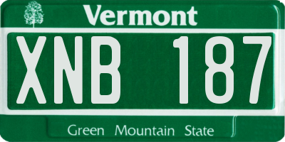 VT license plate XNB187