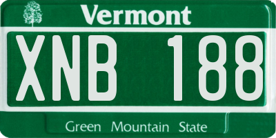 VT license plate XNB188