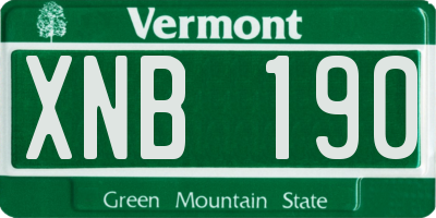 VT license plate XNB190