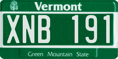 VT license plate XNB191