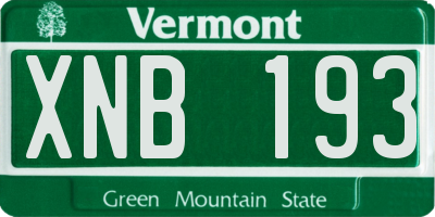 VT license plate XNB193