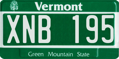 VT license plate XNB195