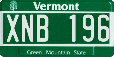 VT license plate XNB196
