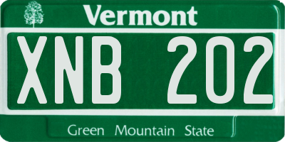 VT license plate XNB202