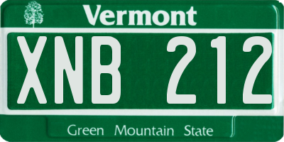 VT license plate XNB212